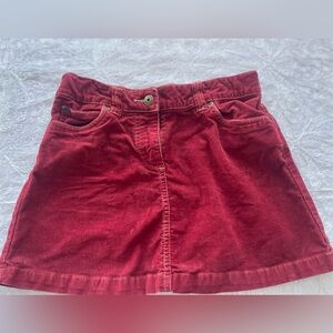 VGUC Mini Boden Bright Dark Red Corduroy Mini Skirt Sz 9-10 Youth